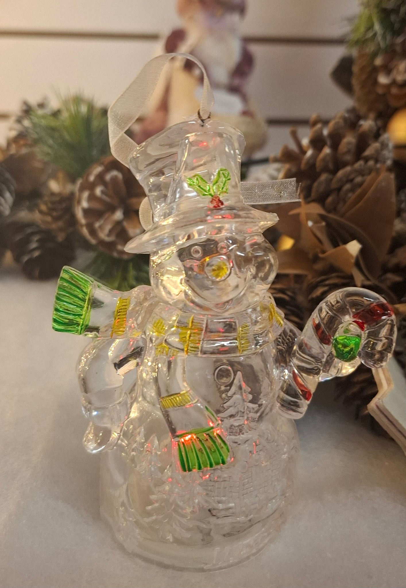 12cm Light-Up Snowman Decoration