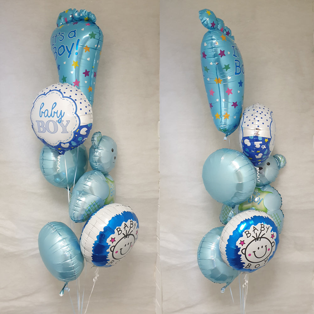 Newborn Baby Balloon Bouquet - 5 Balloons - Baby Themed