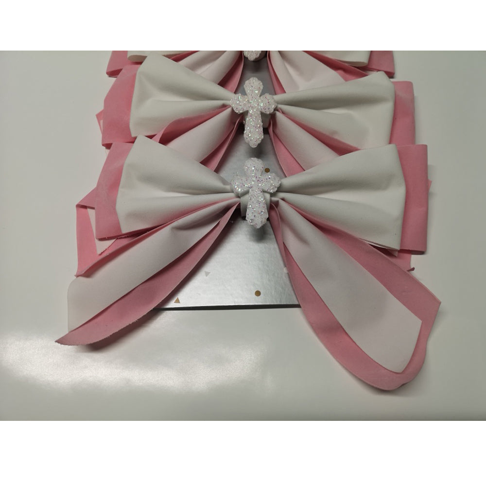 Pink Cross Glitter Bows