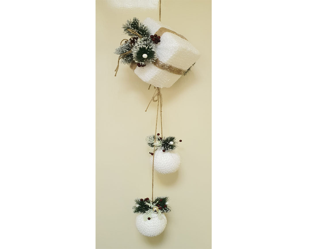White gift box with baubles