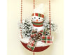 Snowman in basket with velvet wreath