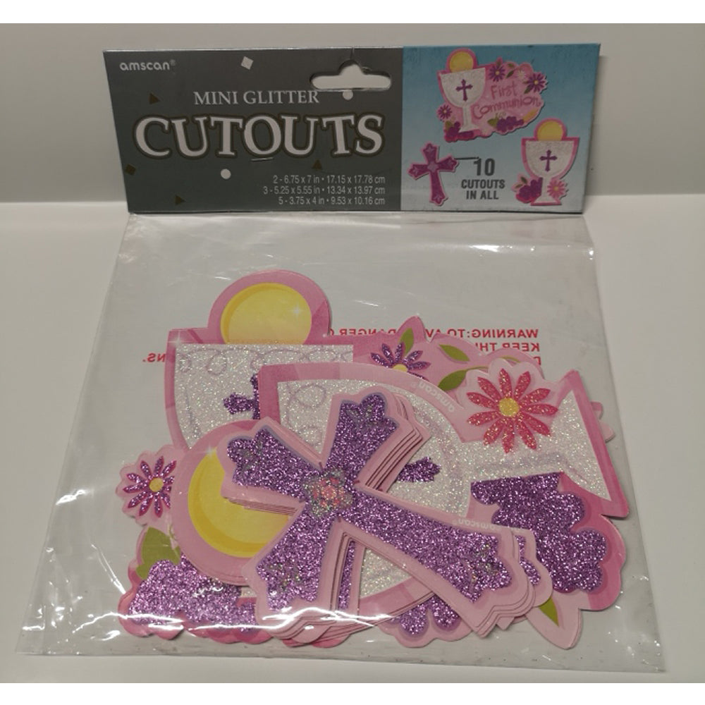 Pink Mini Glitter Communion Cutouts