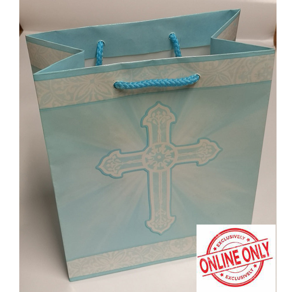 Radiant Cross Blue Gift Bag