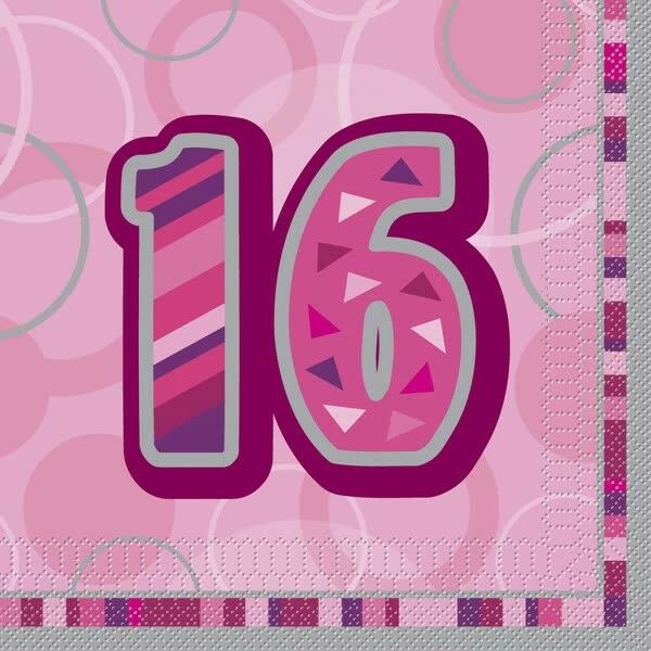 Napkins - 16th Glitz Pink