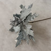 Holly Leaf Flower Xmas Decoration - Silver