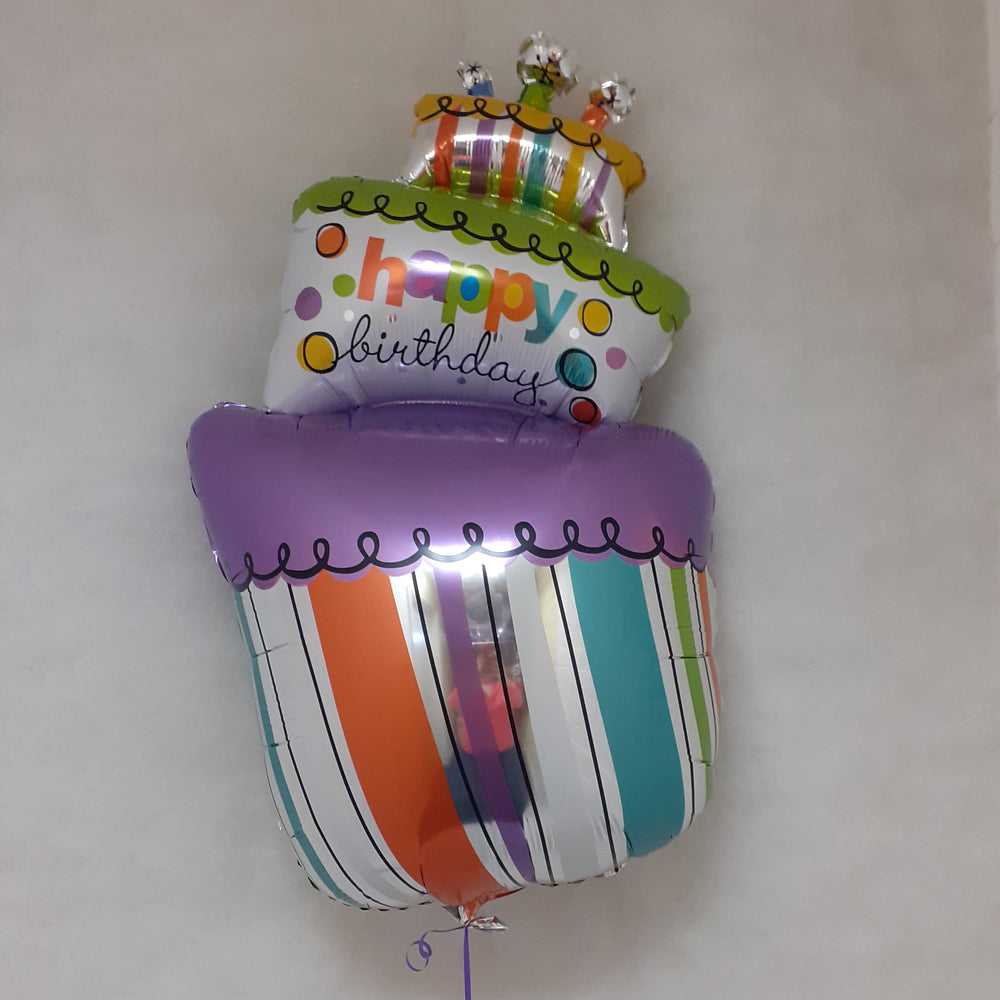 3 tier Birthday Cake Balloon - uninflated