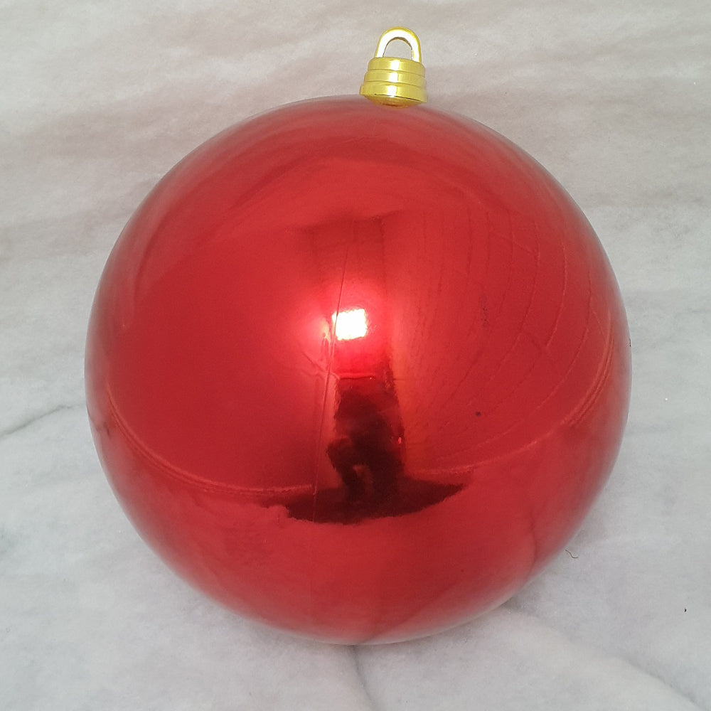 40cm Red Shiny Christmas Bauble