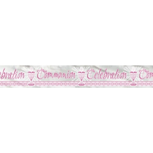 Radiant Cross Pink Communion Strip Banner