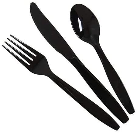 Plastic Cutlery Assorted - Black