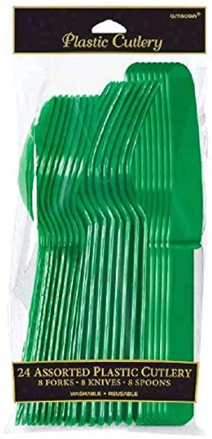 Plastic Cutlery Assorted - Emerald Green