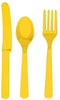 Plastic Cutlery Assorted - Sunshine Yellow