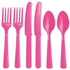 Plastic Cutlery Assorted - Bright Pink