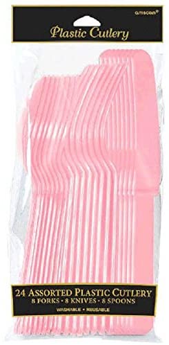 Plastic Cutlery Assorted - Baby Pink