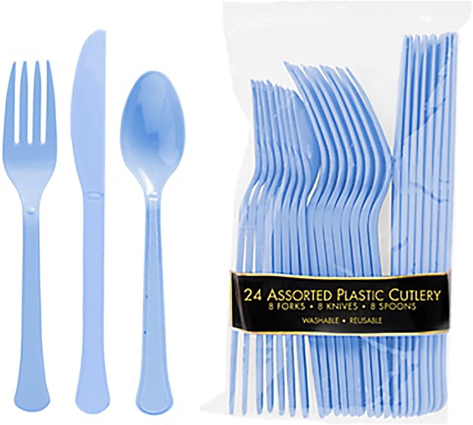 Plastic Cutlery Assorted - Baby Blue