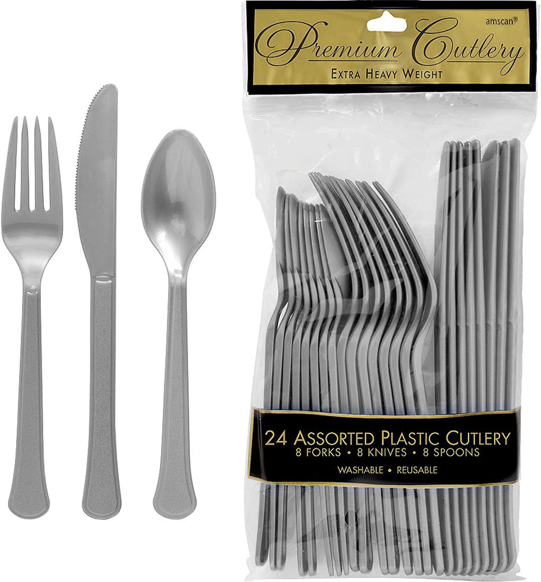 Plastic Cutlery Assorted - Silver