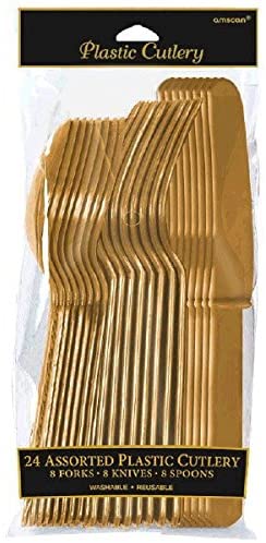 Plastic Cutlery Assorted - Gold