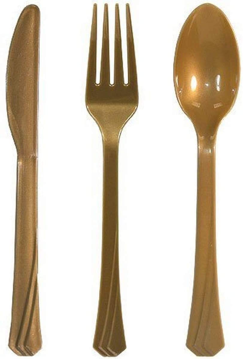Plastic Cutlery Assorted - Gold
