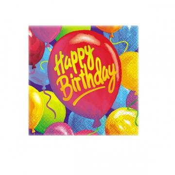 Napkins - Happy Birthday Painted Balloons