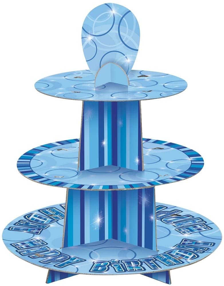 Birthday Glitz Cupcake Stand - Blue