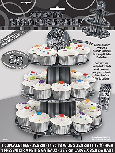 Birthday Glitz Cupcake Stand - Black