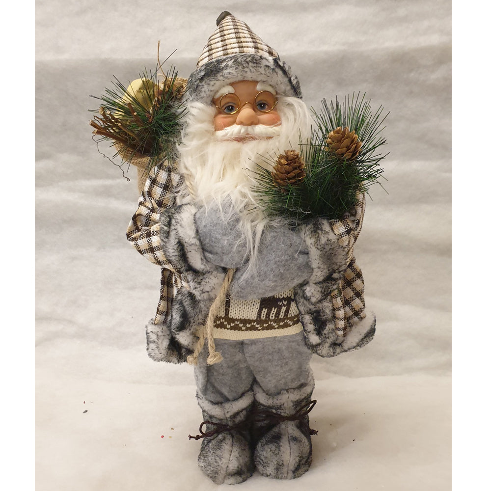 58cm Grey Santa Figurine