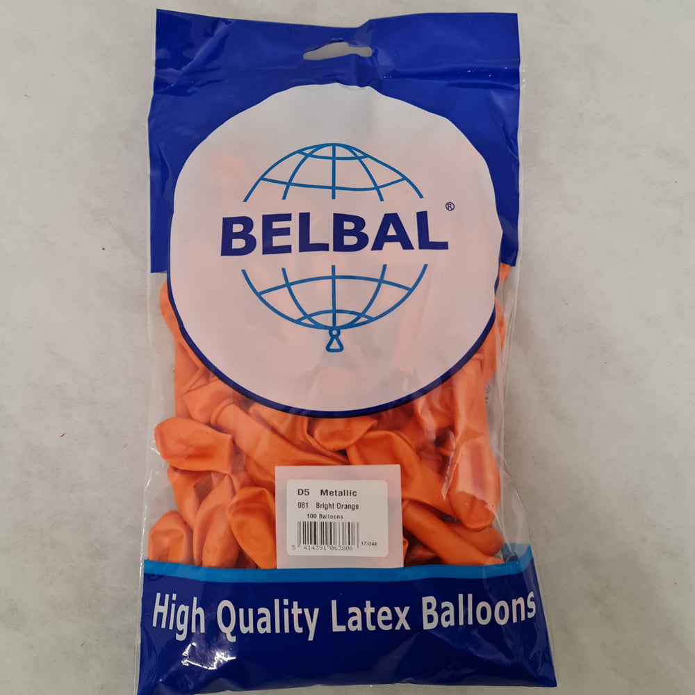 Orange Balloons - 5 inch Latex Balloons - Shiny