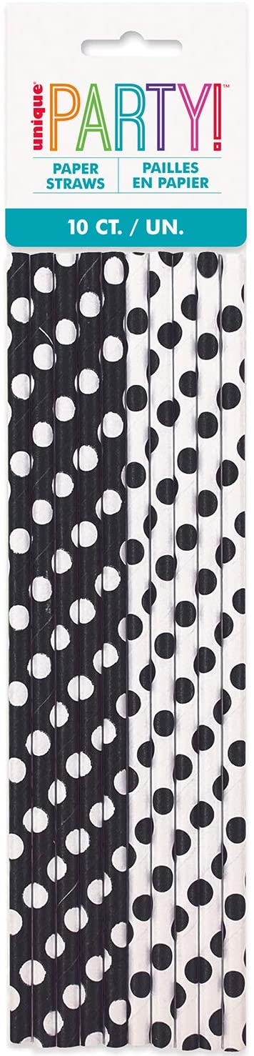 Straws - Paper Black & White