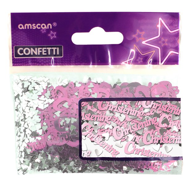 Pink Christening Table Confetti