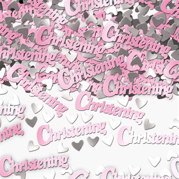Pink Christening Table Confetti