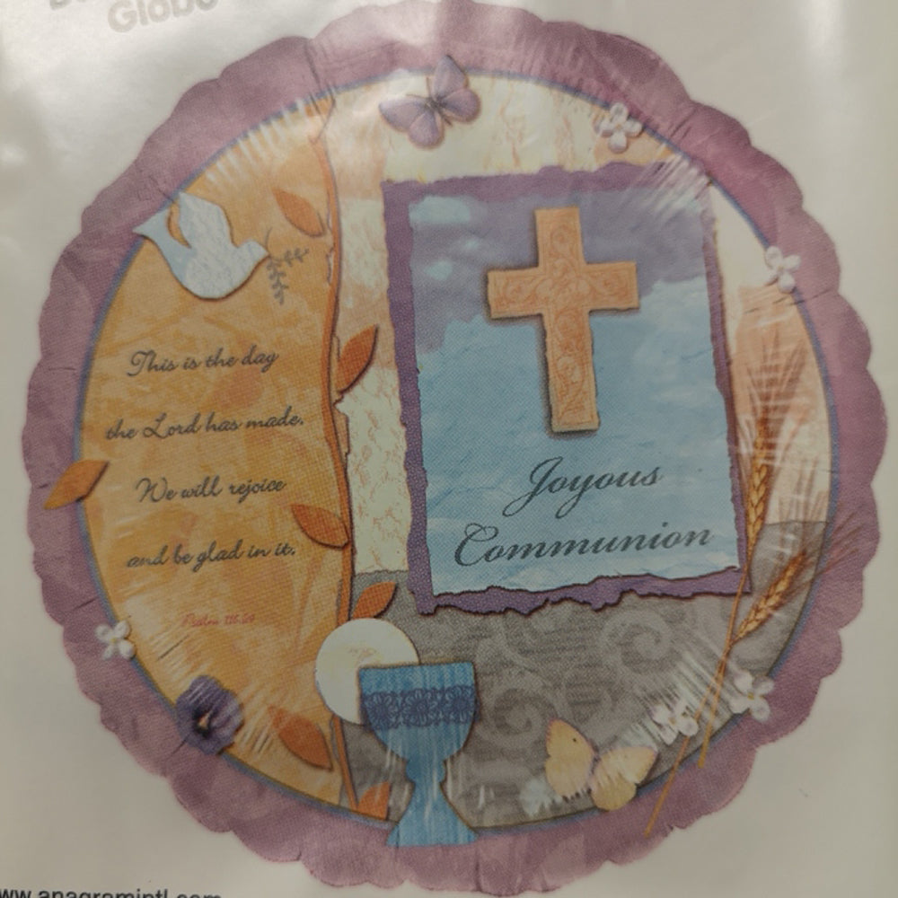 Joyous Communion 18" Foil balloon - **UNINFLATED**