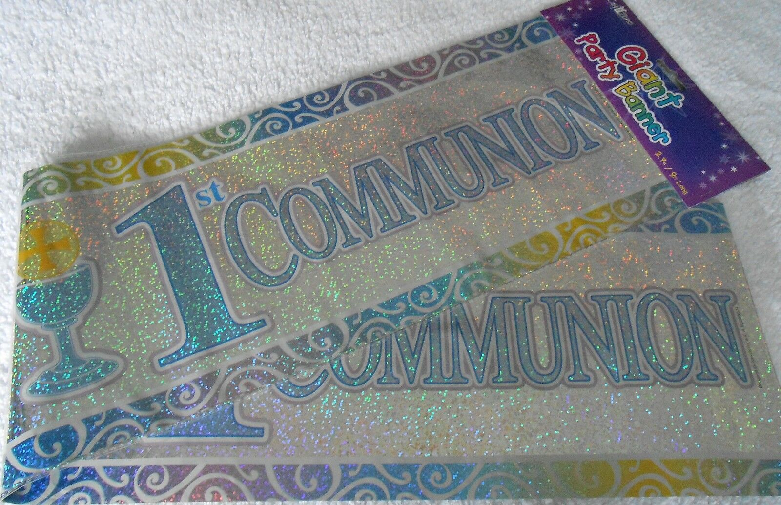 Blue 1st Communion Giant Strip Banner