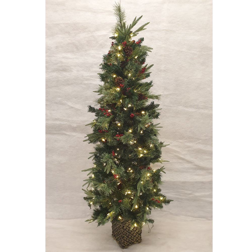 6.5ft Classic Potted Prelit Christmas tree