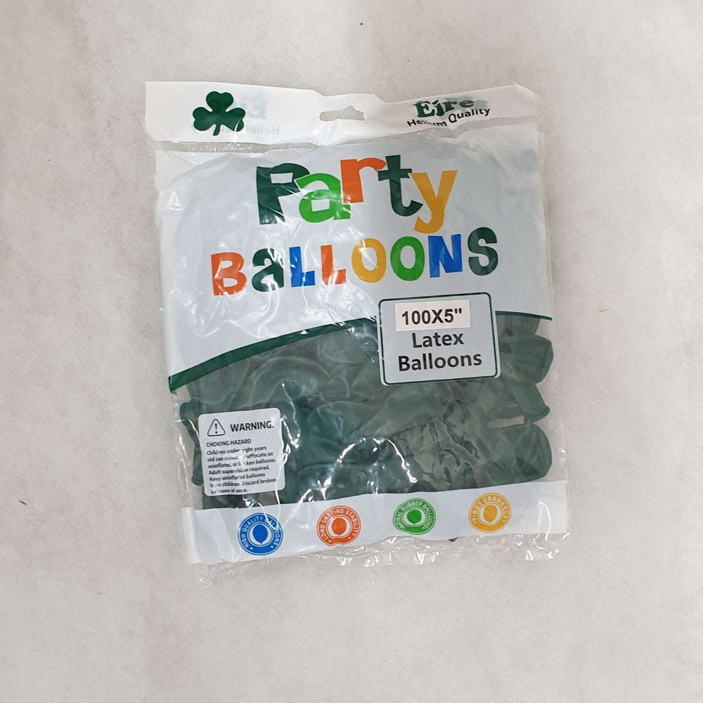 Green Balloons - E53 bag of 100 x 5" Eire Pastel Green Balloons