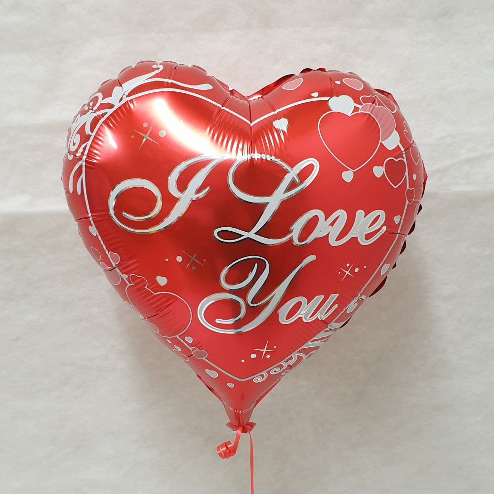 I Love You Balloon - Red heart- Uninflated