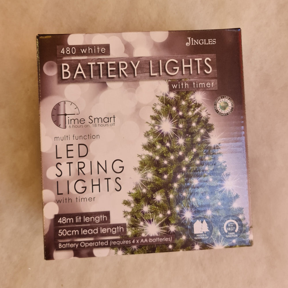 Battery Christmas lights - set of 480 Ice white