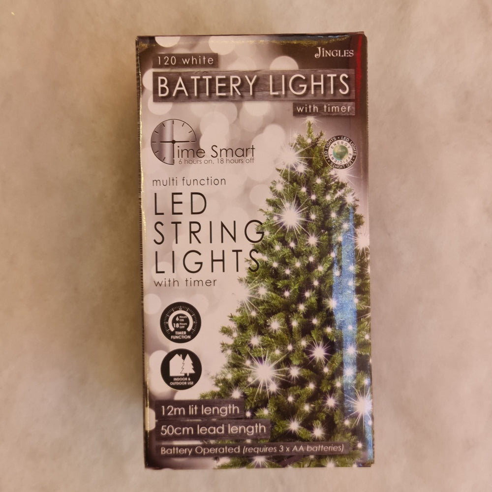 Battery Christmas lights - set of 120 Ice white