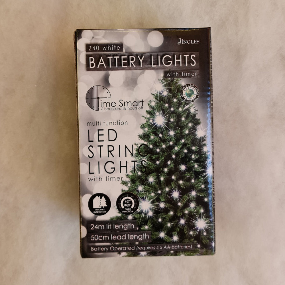Battery Christmas lights - set of 240 Ice white
