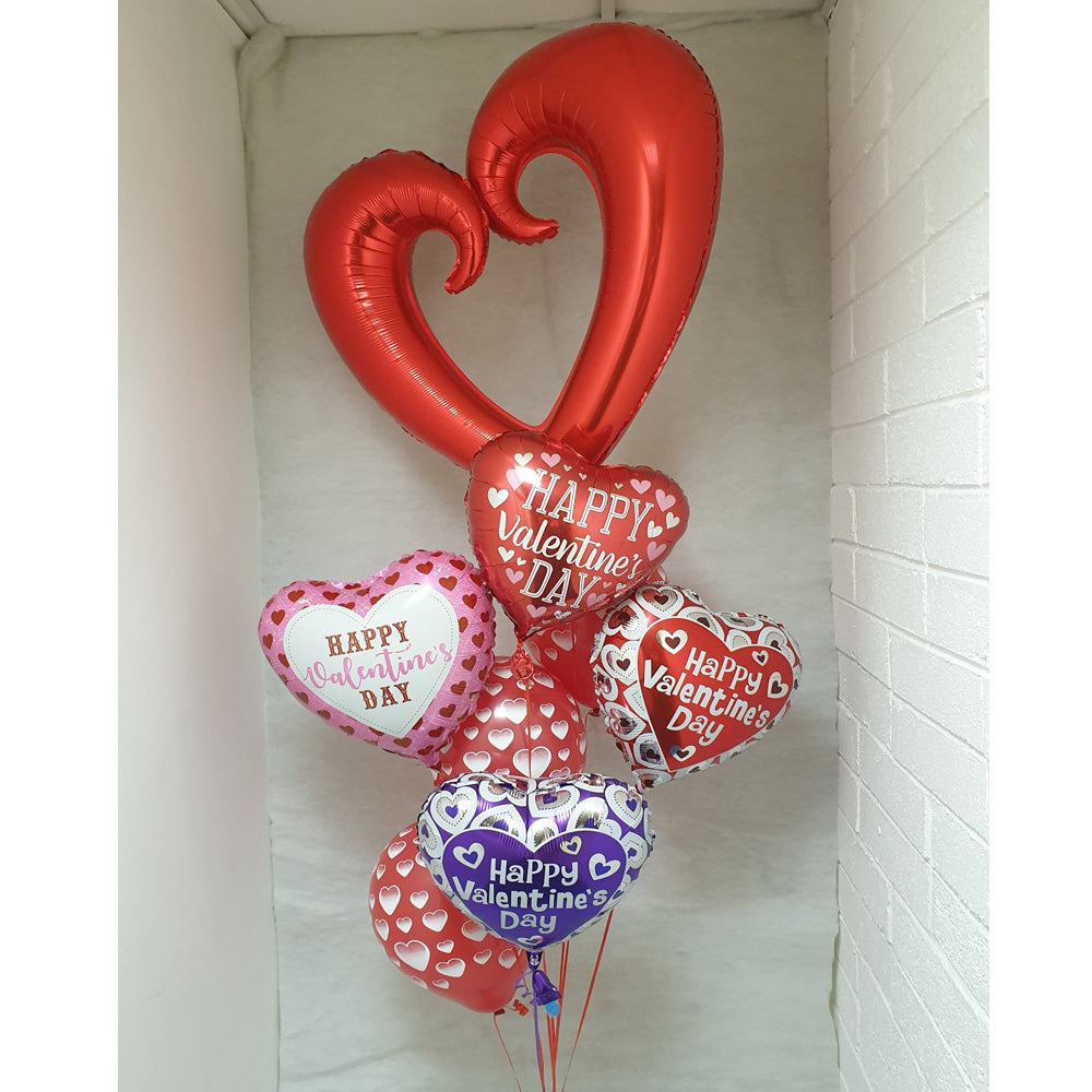 Valentines heart shape bouquet - 8 balloons
