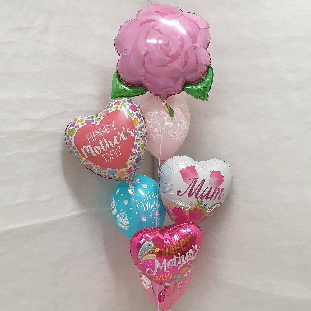 Mothers Day Bouquet - 7 Balloons - Foil and Latex Balloons