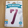 Pink Number 7 Balloon - 42" foil Balloon - uninflated
