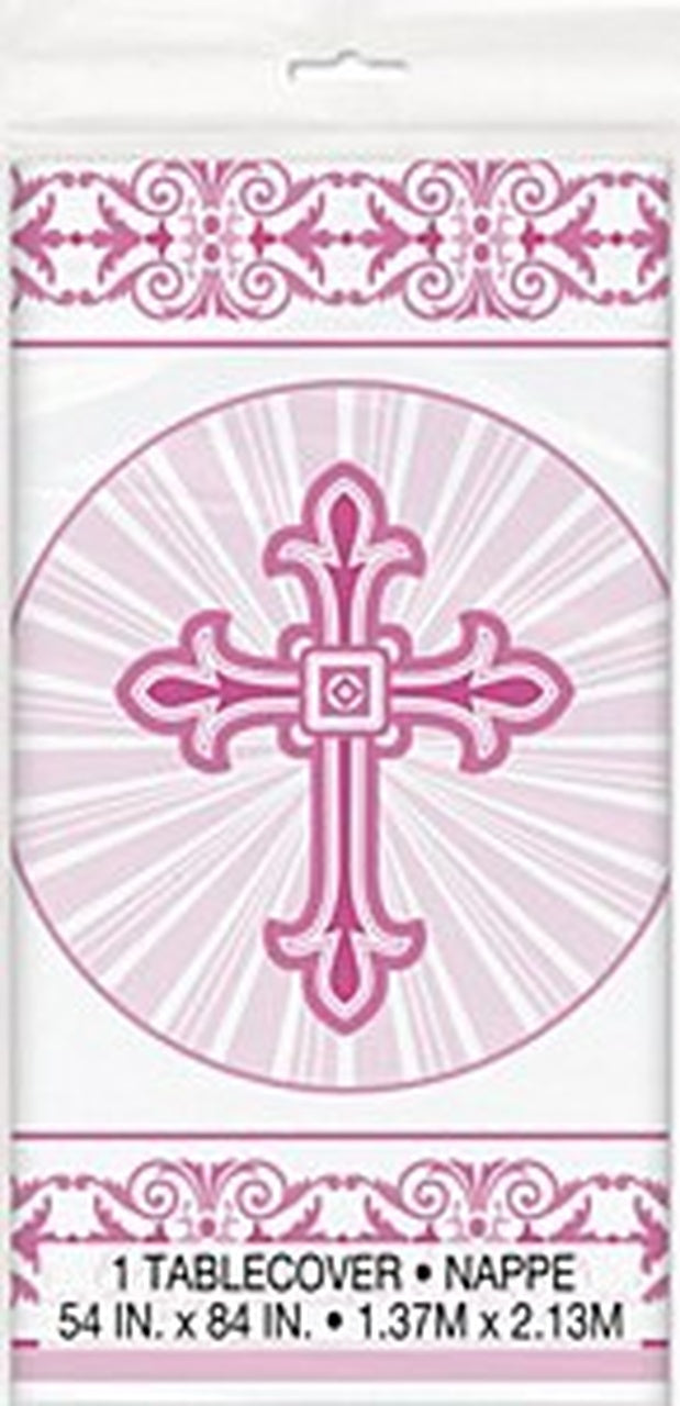 Radiant Cross Pink Tablecover