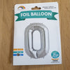 Silver Number 0 Balloon - 42" foil Balloon - uninflated
