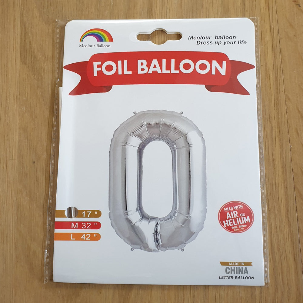 Silver Letter O Balloon - 17" foil Balloon - uninflated
