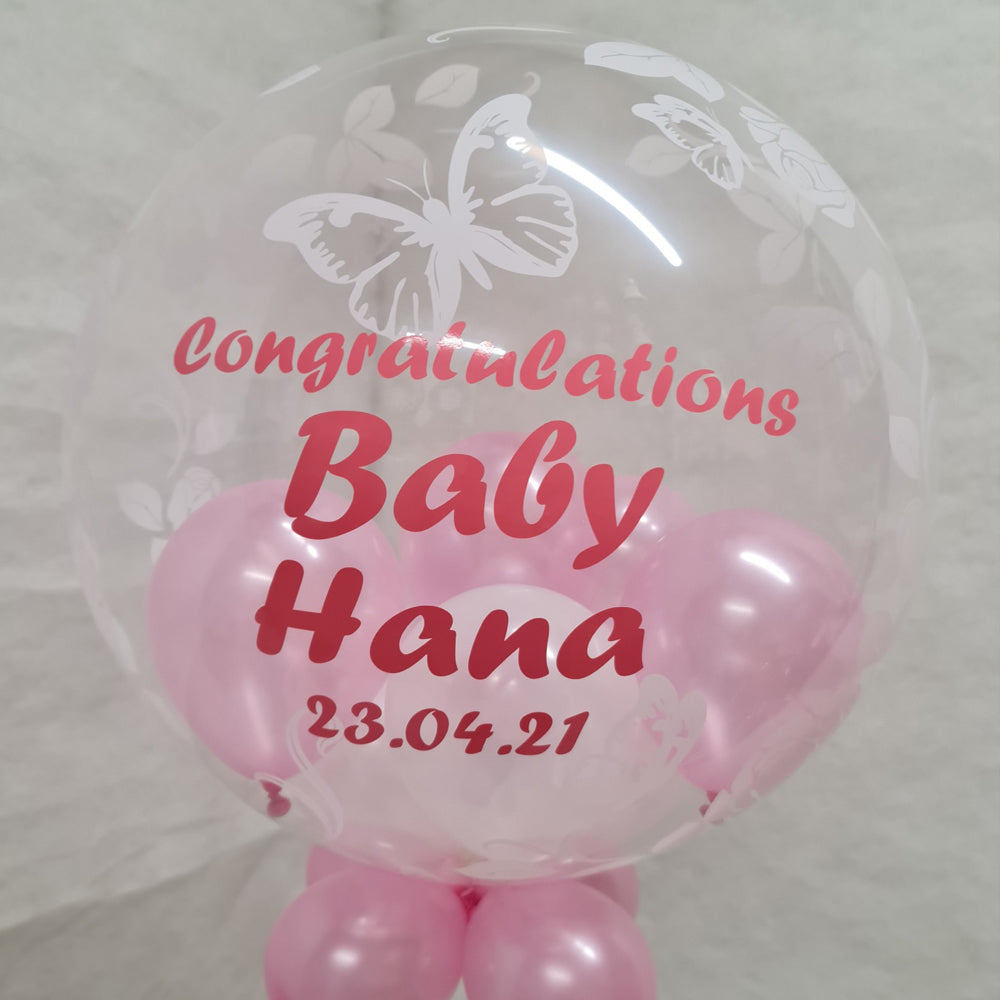 New Born Bouquet - 6 Balloons - Personalized Bubble Balloon & Others
