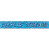 Birthday Glitz Strip Banner - Blue 18th Birthday
