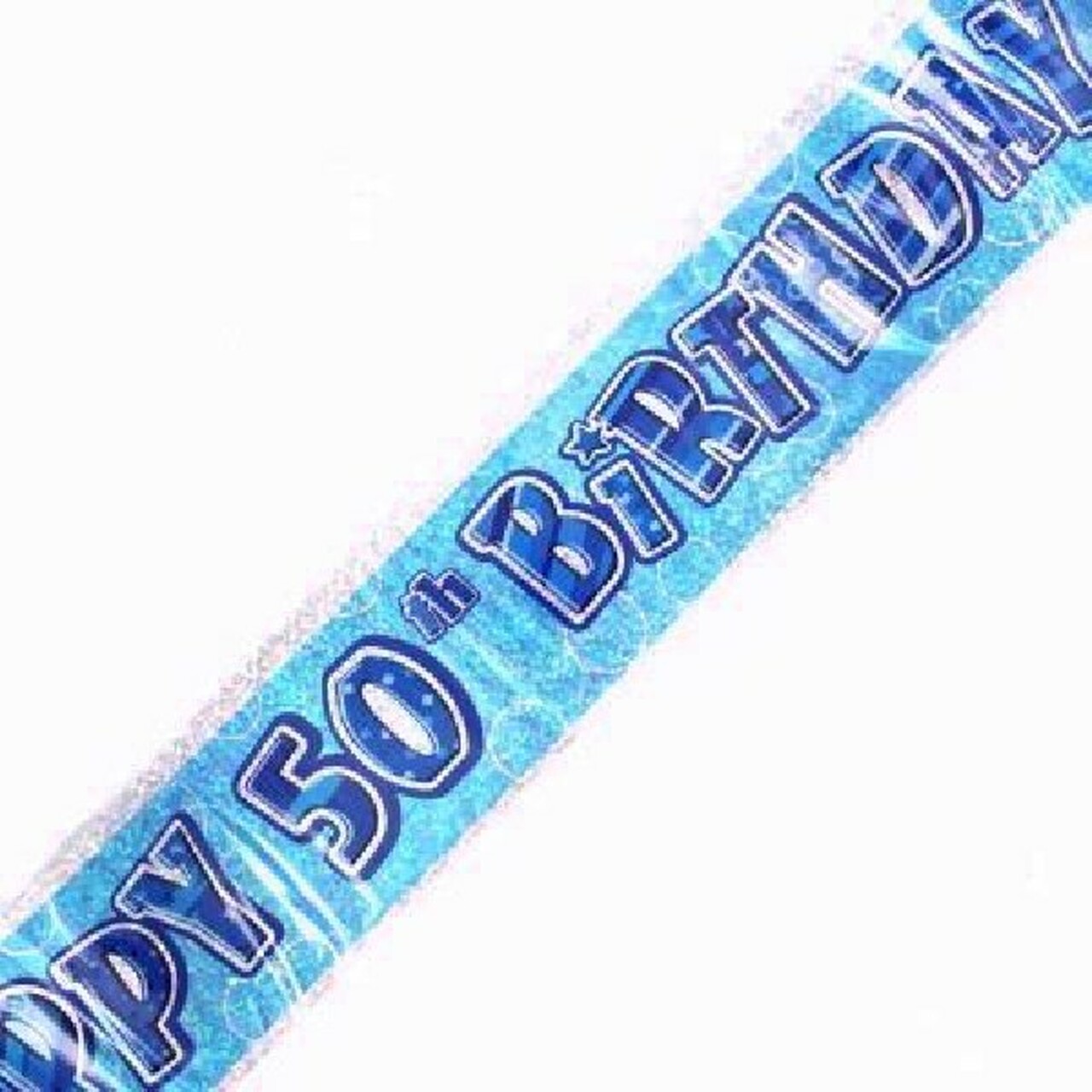 Birthday Glitz Strip Banner - Blue 50th Birthday