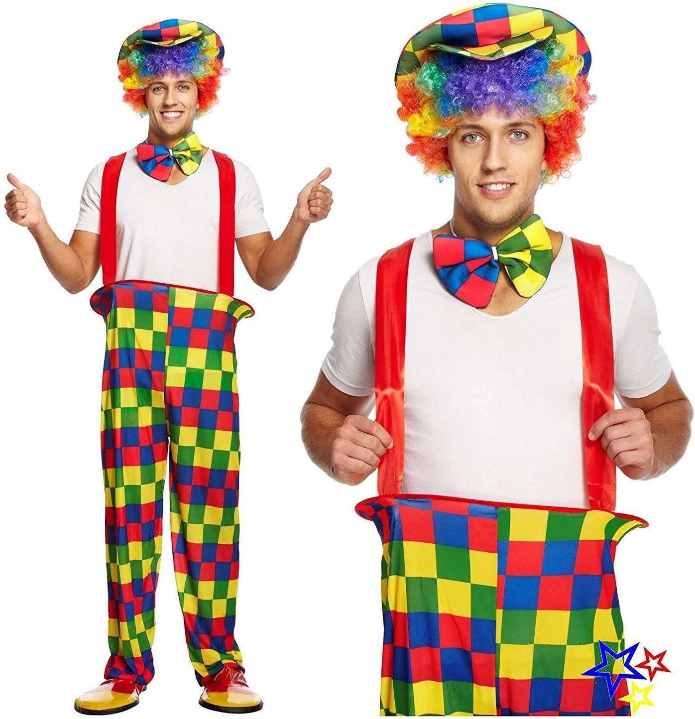 Adult Rainbow Clown Costume