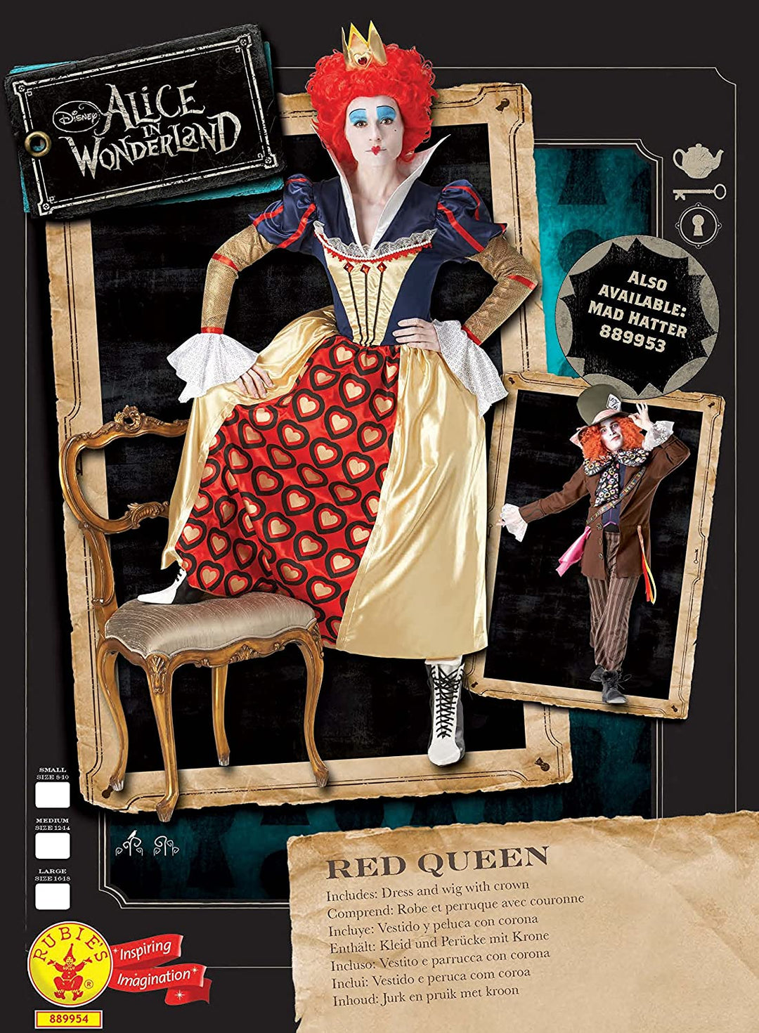 Adult Deluxe Red Queen "Alice in Wonderland" Costume - Large