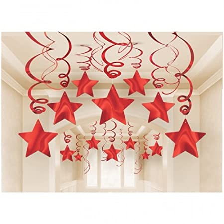 Swirl Decorations - Red (30pk)